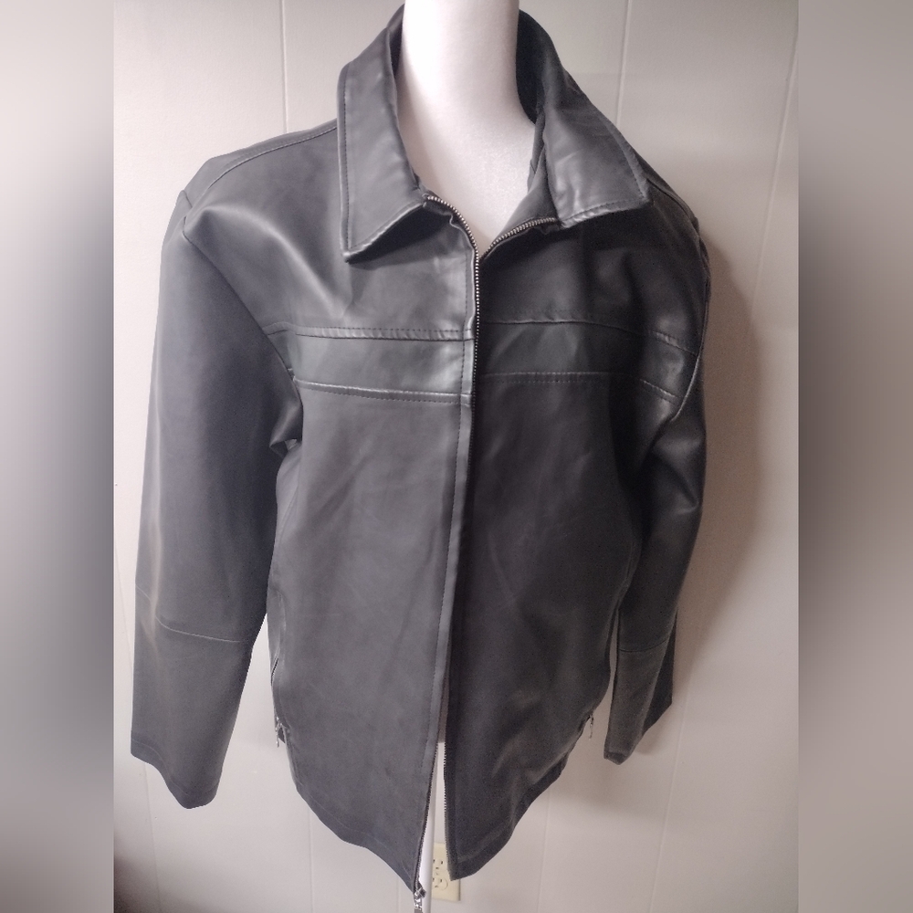 Vintage Machine Leather Style Jacket